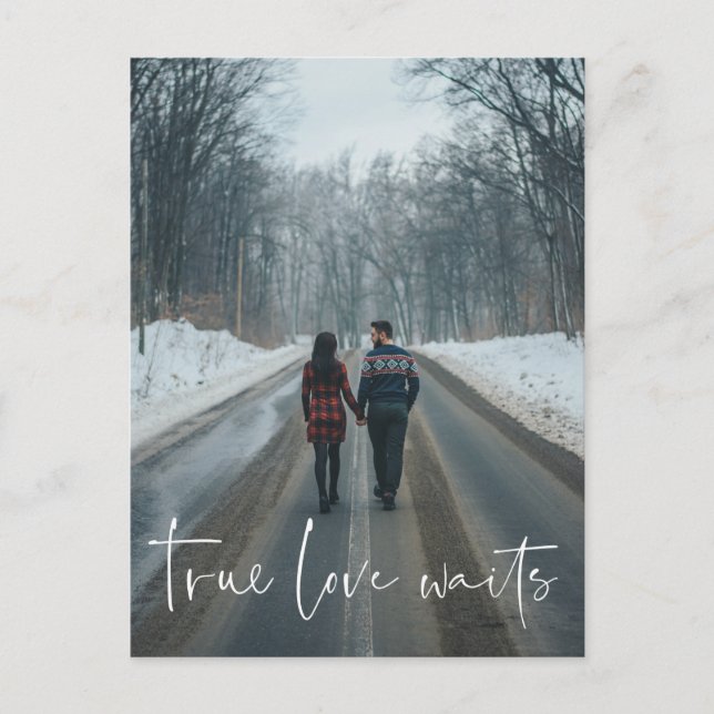 Postale Vrai Amour Attend Carte de Report de Mariage (Devant)