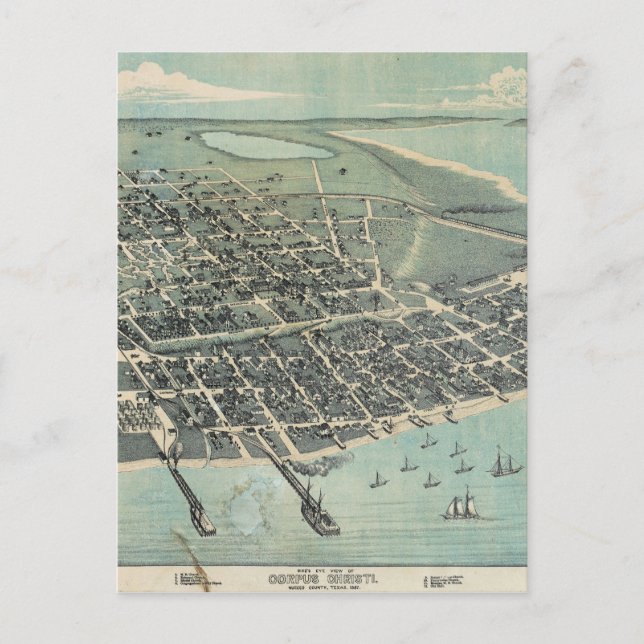 Postale Vue de l'oeil des oiseaux Carte de Corpus Christi  (Devant)