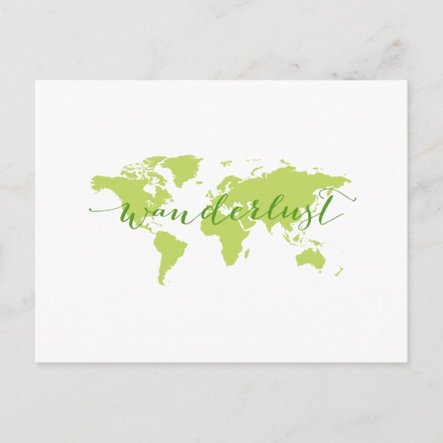 Postale Wanderlust, carte du monde (Devant)