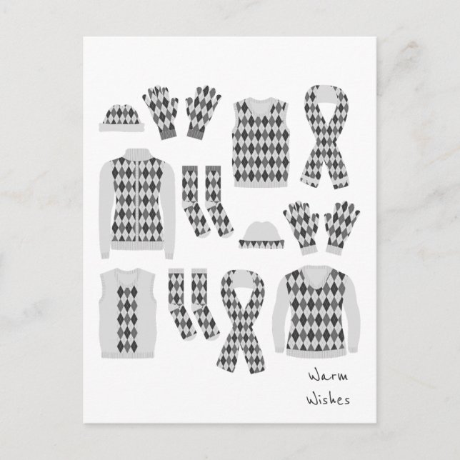 Postale Warm Warm Wams Jacquards Motifs Objets Carte posta (Devant)