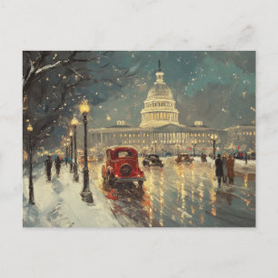Postale Washington DC Capitol Building Carte Retro Vintage