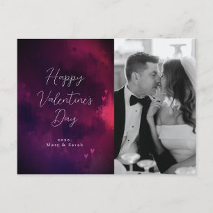 Postale Watercolor Hearts Photo Valentine Holiday Carte po