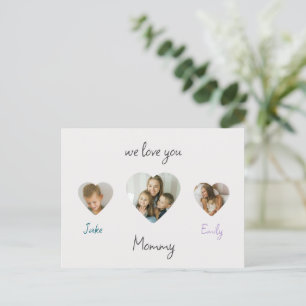 Postale We Love You Mommy - Carte photo personnalisée