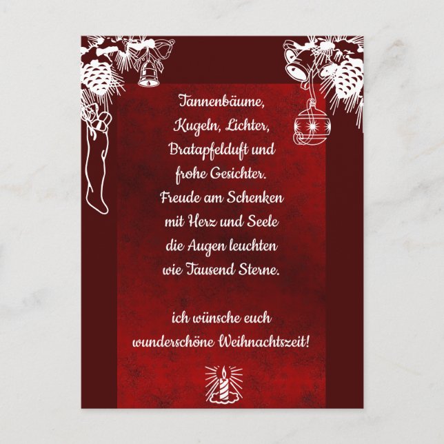 Postale Weihnachtsgedicht Deutsch, Ajouter Votre Carte Pos (Devant)