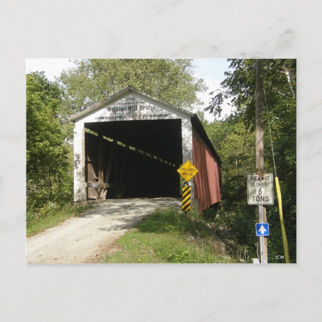 Postale Wilkins Mill Bridge, Parke County, Indiana, Carte  (Devant)