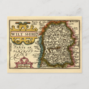 Postale Wiltshire Comté Angleterre Ancien Atlas Carte