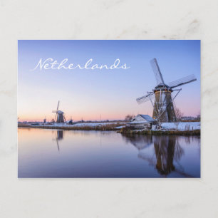 Postale Windmills à un soleil d'hiver sur Holland carte te