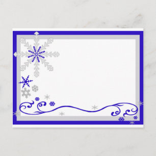 Postale Winter Wonderland Blue Silver Snowflakes Carte pos