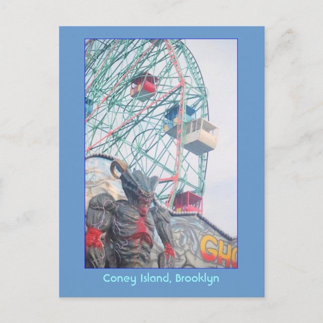 Postale Wonder Wheel with Demon (Coney Is., NY) carte post (Devant)