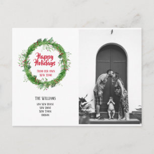 Postale Wreath d'hiver Nouvelle maison pour le Carte photo
