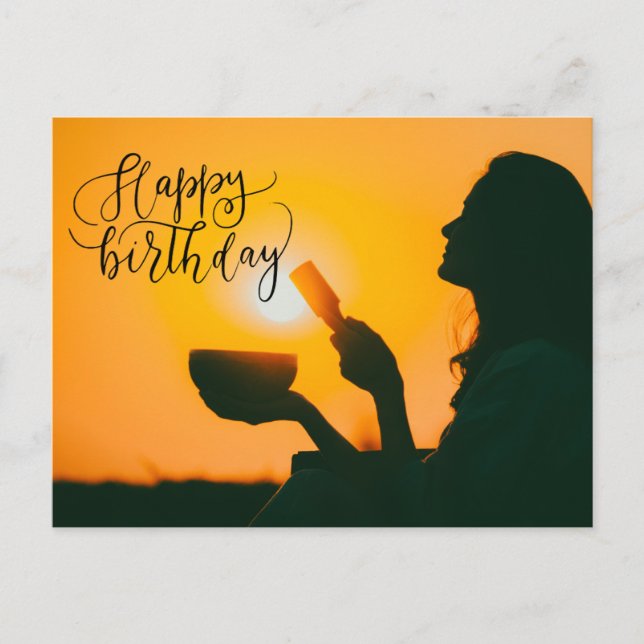 Postale Yoga Bonne carte d'anniversaire (Devant)