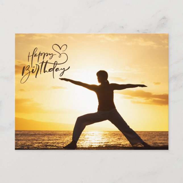 Postale Yoga Bonne carte d'anniversaire (Devant)