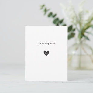 Postale You Lovely Mom Citation Carte à Coeur Noir