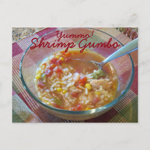 Postale Yummo Shrimp Gumbo Recette Carte