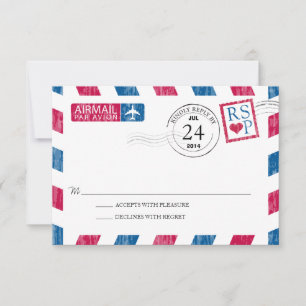 Poste aérienne antique épousant RSVP
