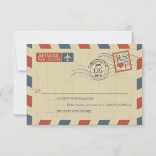 Poste aérienne antique épousant RSVP