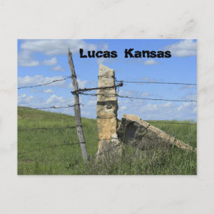 Poste de clôture en pierre du Kansas, carte postal