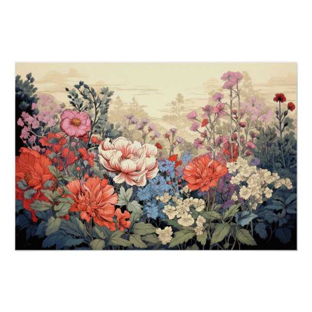 POSTER きれいな色とりどりの花 (Devant)