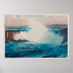Poster ナ Parc ガ 布, Niagara Falls, Hiroshi Yoshida, Woodcu