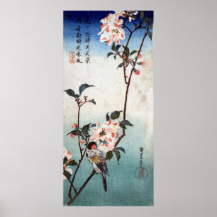 Poster 八 重 桜 鳥, 広 cerise, 重 fleurs & oiseaux, Hiroshige,