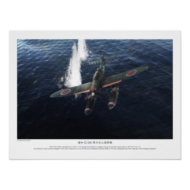 Poster 愛知 E13A 零式水上偵察機”Jake” (Devant)