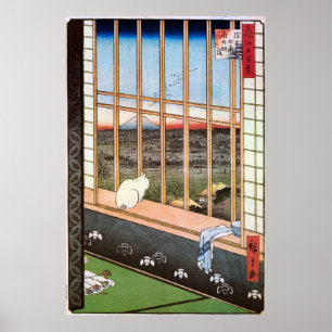 Poster 猫 と 富 士 山, 広 重 Chat et Mont Fuji, Hiroshige