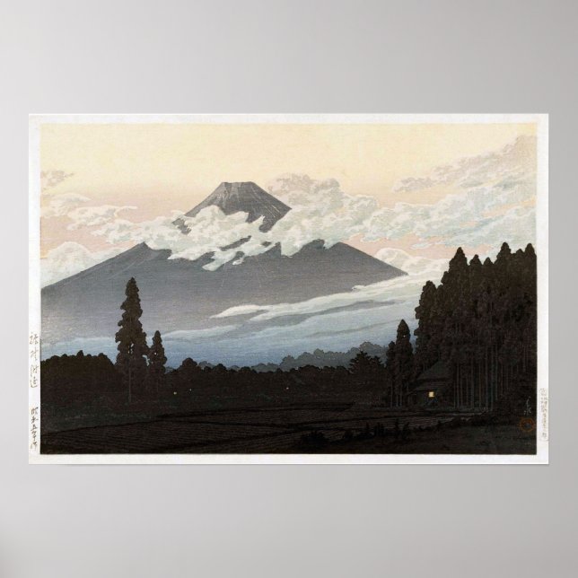 Poster 裾 野 の 士, Mt Fuji de Susono, Hasui Kawase, Woodcut (Devant)