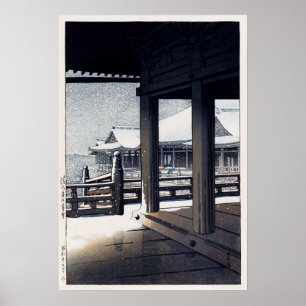 Poster 雪 の 清 寺, Neige au temple de Kiyomizu, Hasui Kawase