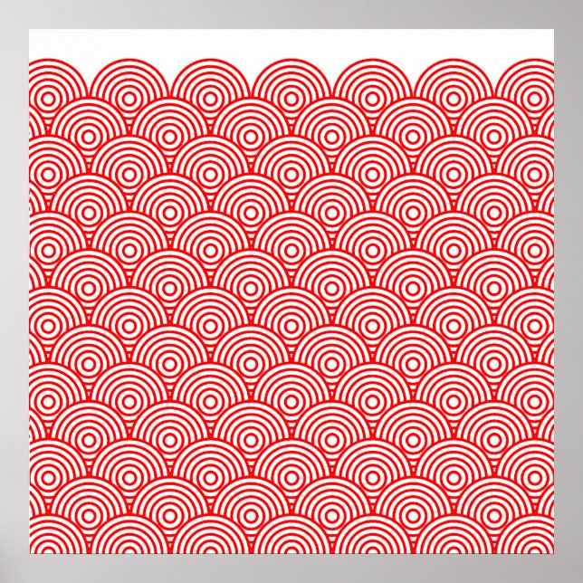 POSTER 青海波風(赤色) (Devant)