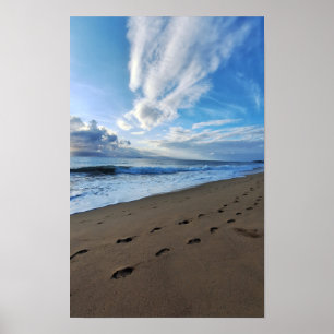 Poster 013 - Empreintes de pieds sur le sable