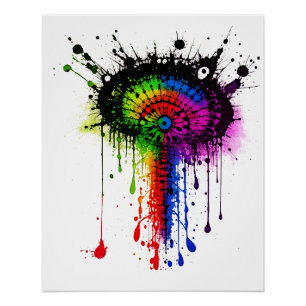 Poster 1005 Super Rainbow Inkblot