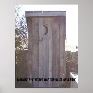 Poster 100_1958, Mooning the world, one outhouse at a ...