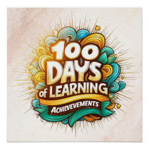 Poster 100 Jours d'apprentissage Réalisations éducatives