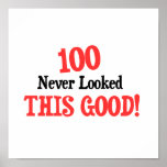 Poster 100 never looked this good!<br><div class="desc">100 Never Looked This Good! Great saying and for a poster for a birthday party!</div>