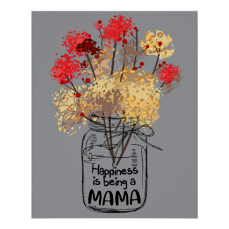 Poster 10 Le bonheur d'être une maman Cadeau drôle pour f