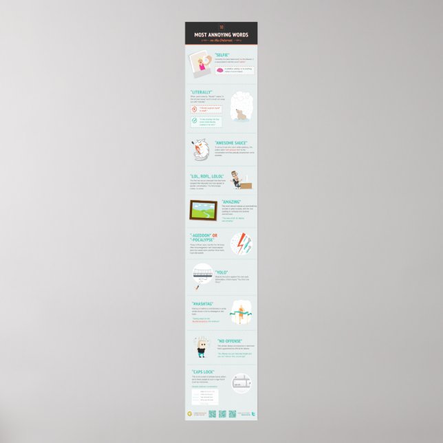 Poster 10 mots les plus agaçants sur Internet (Devant)
