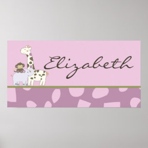 Poster 10x20 Nursery Art Name Print Jacana Girl Jungle
