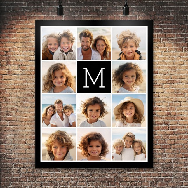 Poster 11 Collage de photos - Grille minimale avec texte (Personalized Poster - Add your photos and text)
