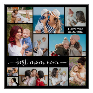 Poster 11 Photo Collage Meilleure maman jamais brillant