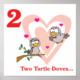 Poster 12 jours deux tourterelles