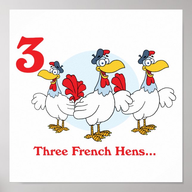 Poster 12 jours trois poules françaises (Devant)