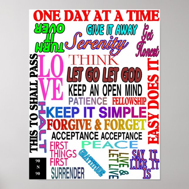 Poster 12 slogans en couleur (Devant)
