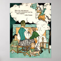 Poster 12x16 avec illustration Vintage pour enfant