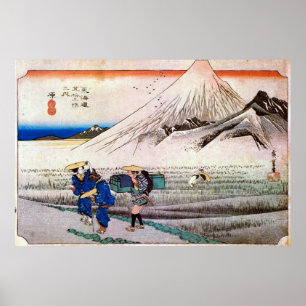 Poster 14. 原宿, 広重 Hara-juku, Hiroshige, Ukiyo-e