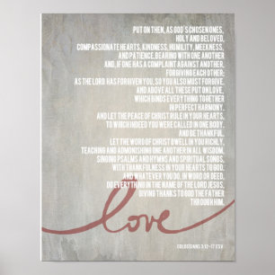 Poster 14" x 11" Colossians 3:12-17