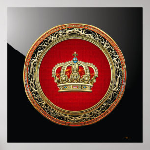 Poster [150] Prince-Princesse King-Queen Crown [Belg.Gold
