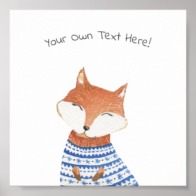 Poster (15,2 x 15,2 cm) - Cute Little Fox (Devant)