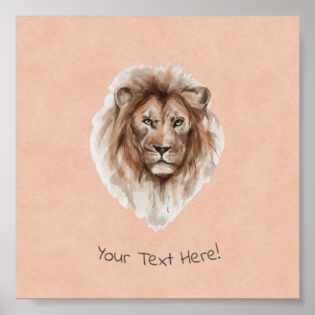 Poster (15,2 x 15,2 cm) - Lion (Devant)