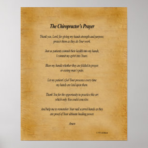 Poster 16 x 20 Prière Chiro