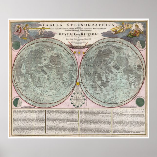 Poster 1707 Carte de la Lune (Devant)